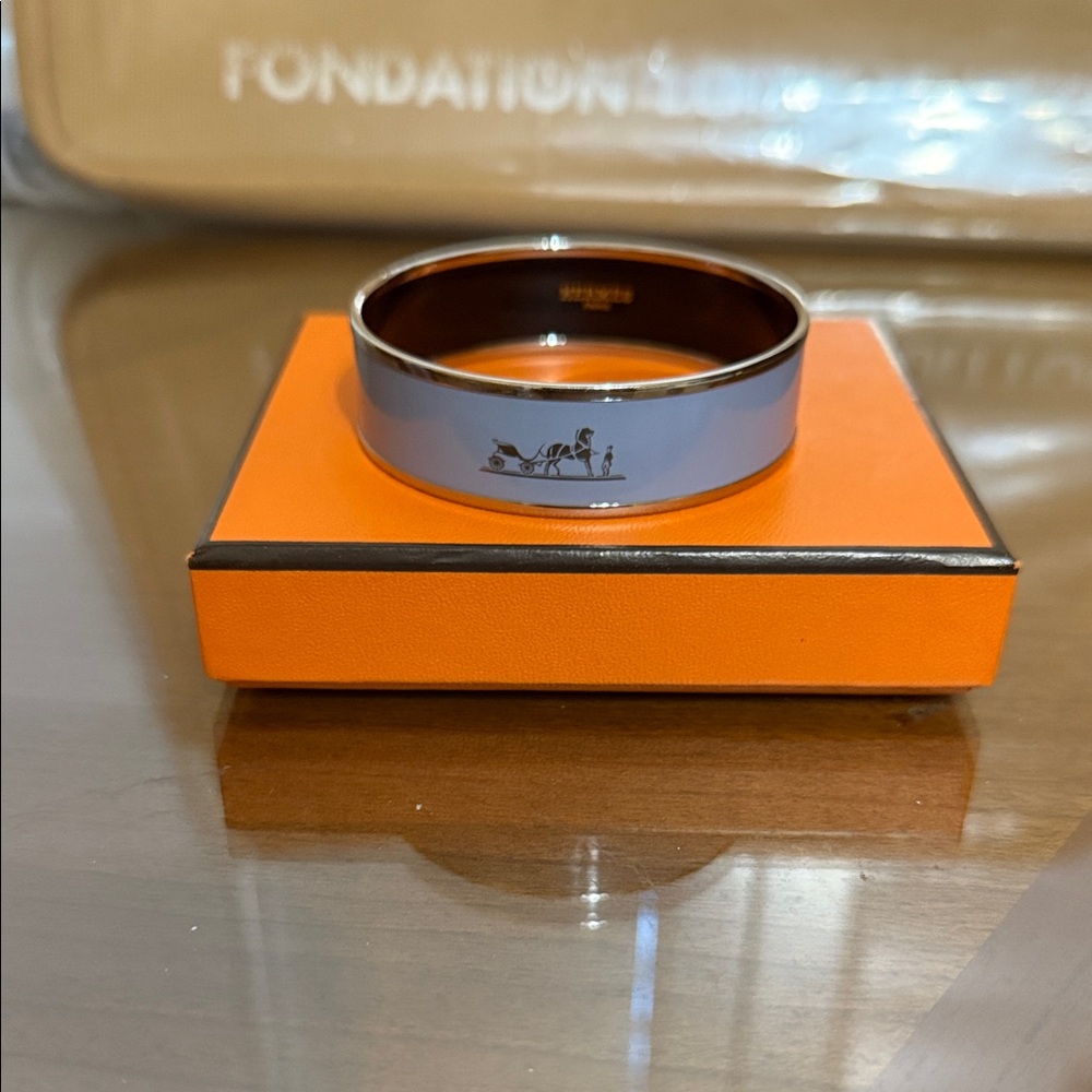 🔥 SALE 🔥 Hermes Blue Enamel Bangle Bracelet